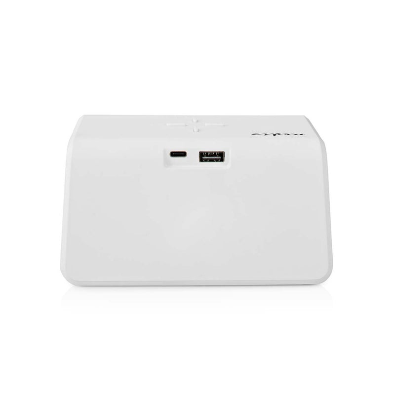 Nedis WCACQ30WT Wekker Met Draadloze Lader Qi Gecertificeerd 5 / 7.5 / 10 / 15 W Usb-a Male Nachtla