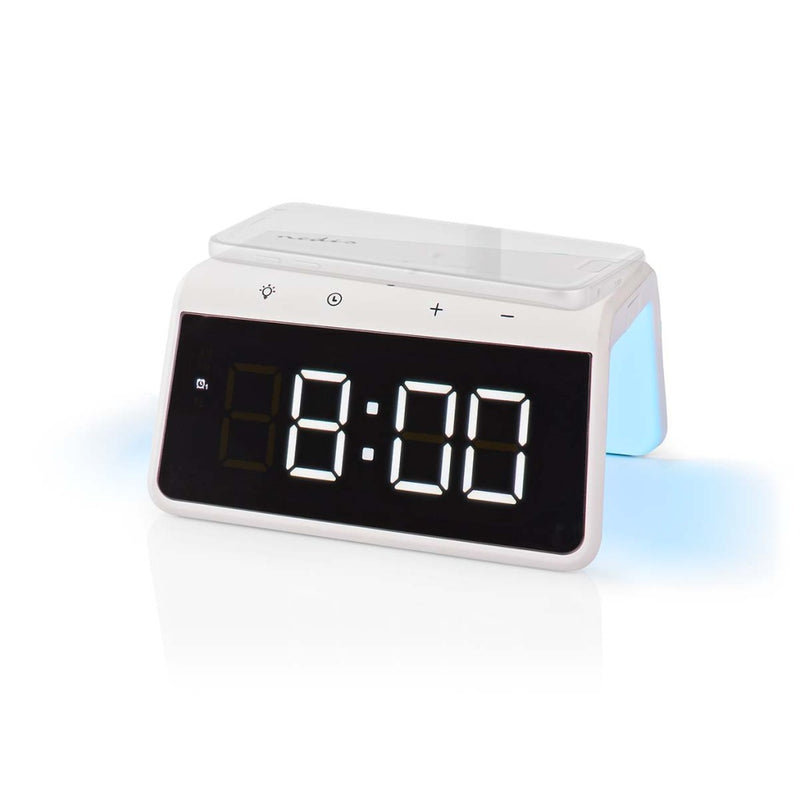 Nedis WCACQ30WT Wekker Met Draadloze Lader Qi Gecertificeerd 5 / 7.5 / 10 / 15 W Usb-a Male Nachtla