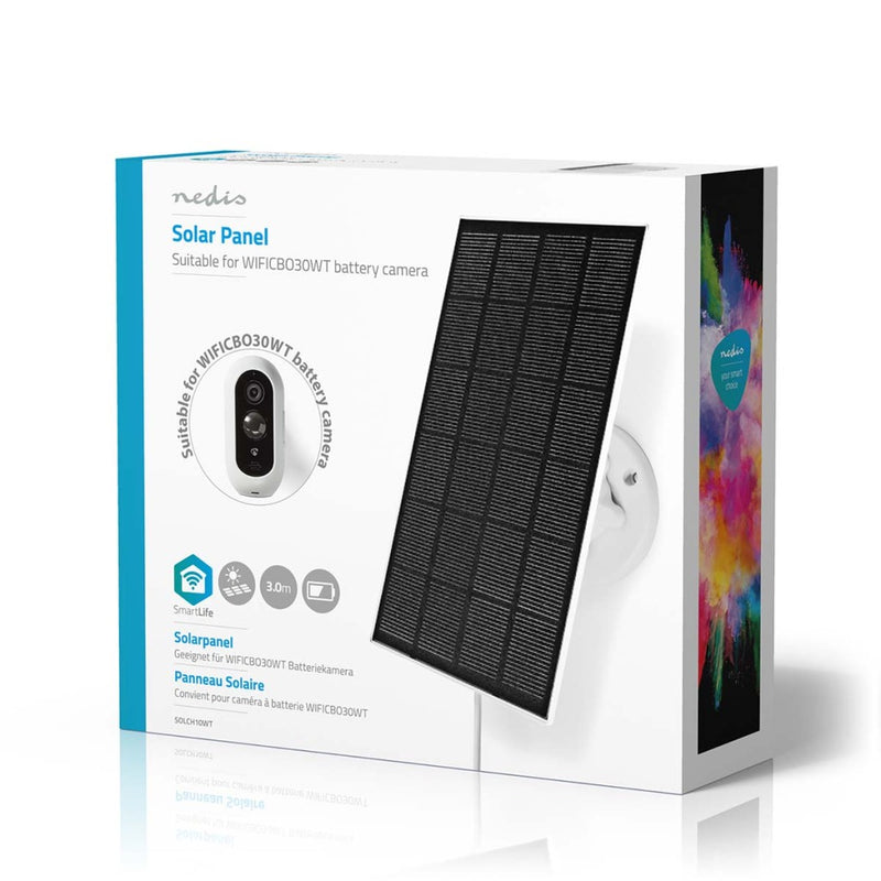 Nedis SOLCH10WT Zonnepaneel 4.5 V Dc 0.5 A Micro-usb Kabellengte: 3.00 M Accessoire Voor: Wificbo30