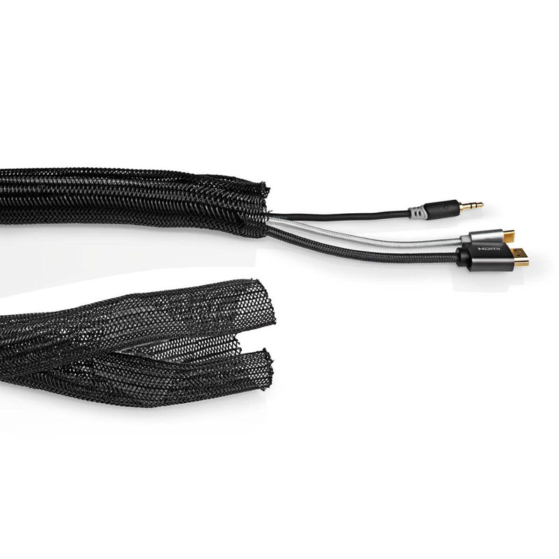 Nedis CMSL0030BK200 Kabelmanagement Sleeve 2.00 M 1 Stuks Maximale Kabeldikte: 30 Mm Nylon Zwart