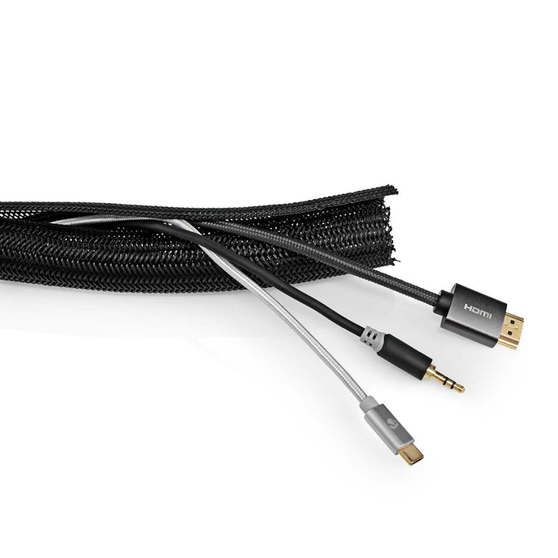Nedis CMSL0030BK200 Kabelmanagement Sleeve 2.00 M 1 Stuks Maximale Kabeldikte: 30 Mm Nylon Zwart