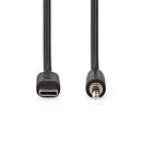 Nedis CCGP65950BK10 Usb-c&trade; Adapter Usb 2.0 Usb-c&trade; Male 3,5 Mm Male 1.00 M Rond Vernikke