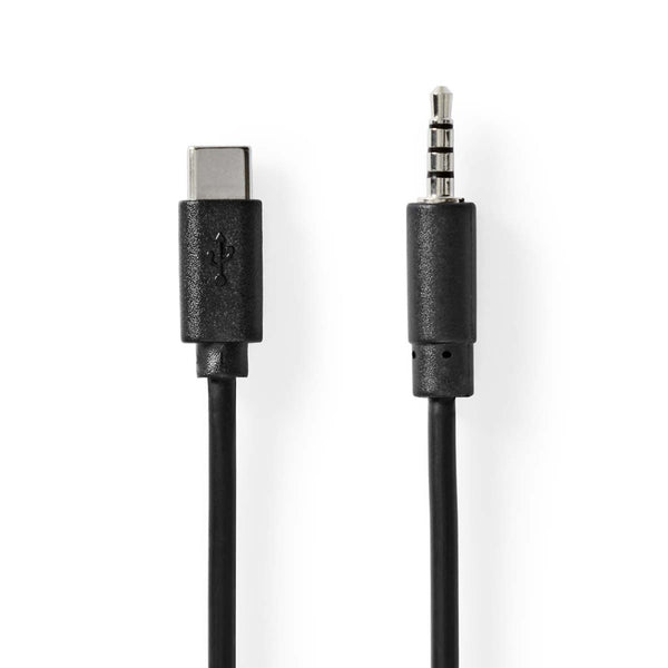 Nedis CCGB65950BK10 Usb-c&trade; Adapter Usb 2.0 Usb-c&trade; Male 3,5 Mm Male 1.00 M Rond Vernikke