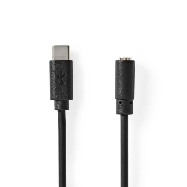 Nedis CCGB65960BK10 Usb-c&trade; Adapter Usb 2.0 Usb-c&trade; Male 3,5 Mm Female 1.00 M Rond Vernik