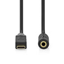Nedis CCBW65960AT10 Usb-c&trade; Adapter Usb 2.0 Usb-c&trade; Male 3,5 Mm Female 1.00 M Rond Vergul
