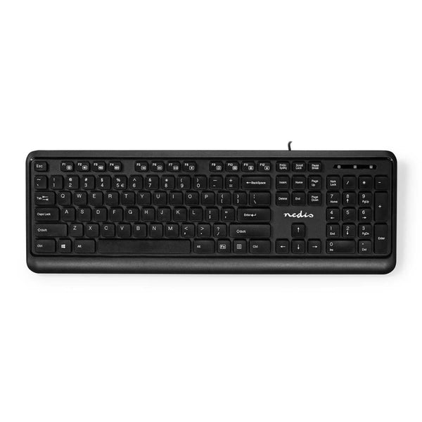 Nedis KBMU200BKUS Bedraad Toetsenbord Usb Usb Gevoed Multimedia Qwerty Us Internationaal Ja