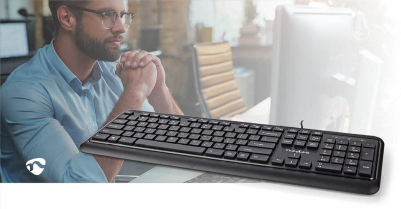 Nedis KBMU200BKUS Bedraad Toetsenbord Usb Usb Gevoed Multimedia Qwerty Us Internationaal Ja