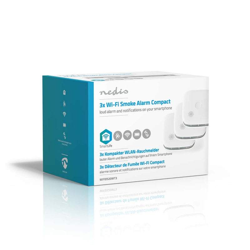 Nedis WIFIDS20WT3 Smartlife Rookmelder Wi-fi Batterij Gevoed Levenscyclus Sensor: 10 Jaar En 14604