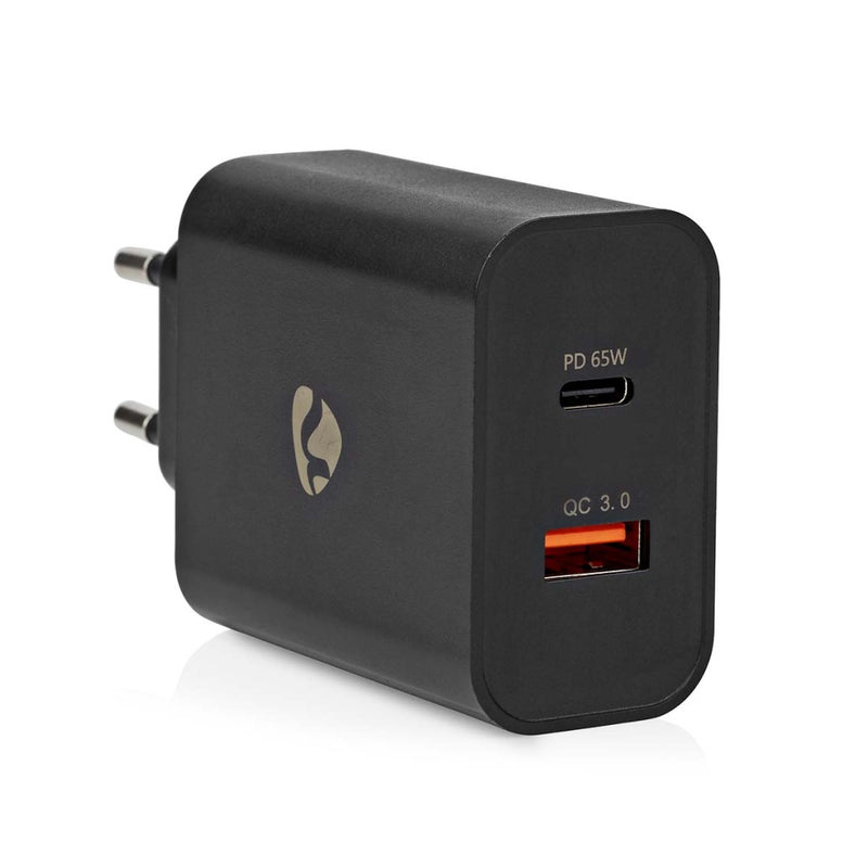 Nedis WCPD65W130BK Oplader Snellaad Functie 2.0 / 2.25 / 3.25 A Outputs: 2 Usb-a / Usb-c&trade; 65