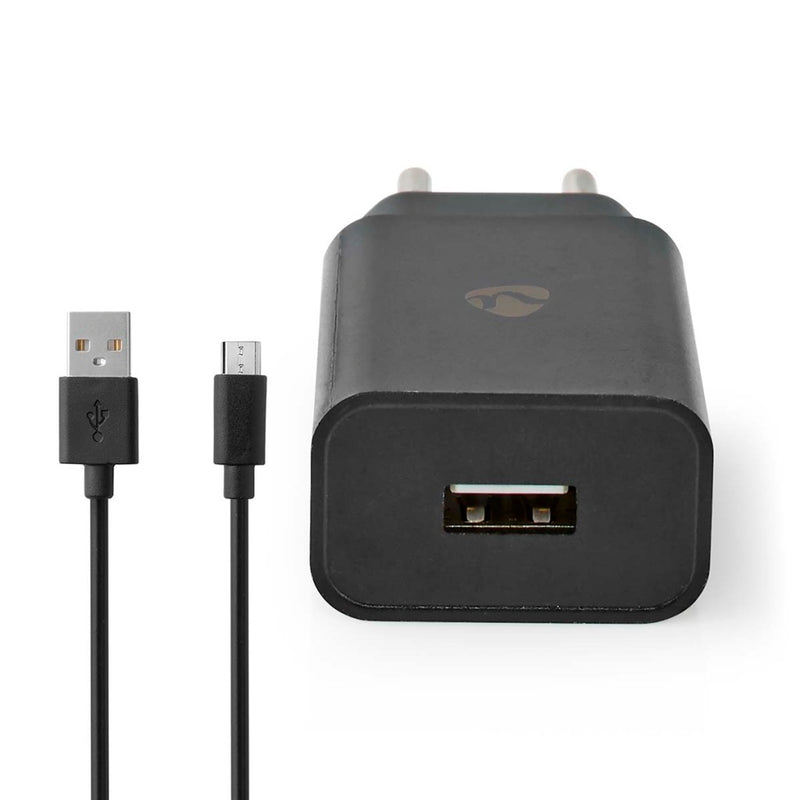Nedis WCHAM105ABK Oplader 1.0 A Outputs: 1 Usb-a Micro-usb 1.00 M 5 W Single Voltage Output
