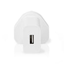Nedis WCHAU242AWTUK Oplader 1x 2.4 A Outputs: 1 Usb-a 12 W Single Voltage Output