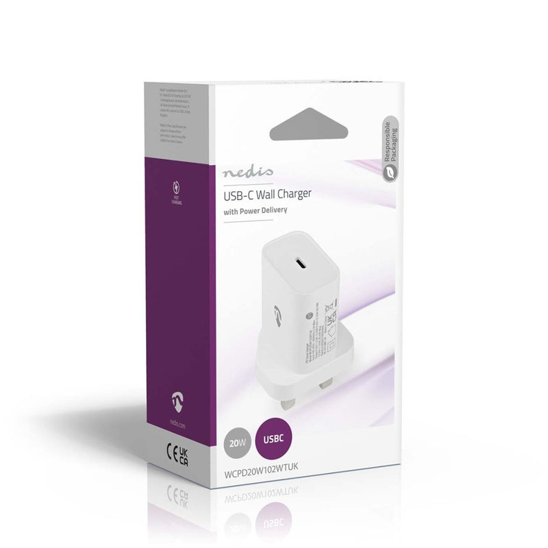 Nedis WCPD20W102WTUK Oplader Pd3.0 20w 1.67 / 2.22 / 3.0 A Outputs: 1 Usb-c&trade; 20 W Automatisch