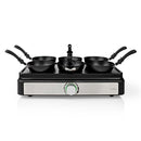 Nedis FCRA310FBK6 Party Wokset Grill 6 Personen Spatel Temperatuurinstelling Anti-aanbak Laag Recht