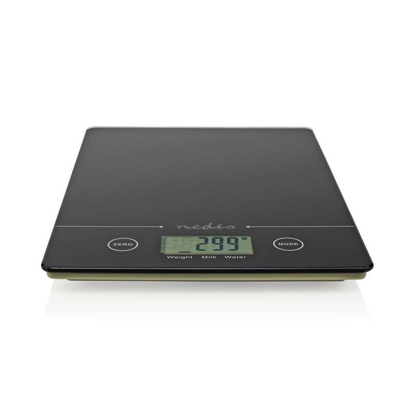 Nedis KASC620BK Keukenweegschaal Digitaal Glas / Kunststof Cr 2032 Batterij Zwart