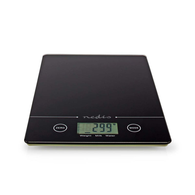 Nedis KASC620BK Keukenweegschaal Digitaal Glas / Kunststof Cr 2032 Batterij Zwart