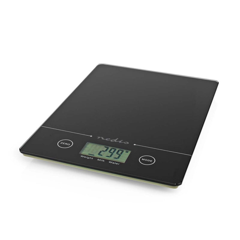 Nedis KASC620BK Keukenweegschaal Digitaal Glas / Kunststof Cr 2032 Batterij Zwart