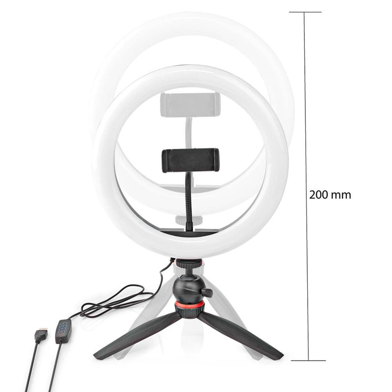 Nedis RLSTND100BK Ringlicht 10 Inch 120 Led's 2700 - 6700 K Statief Zwart