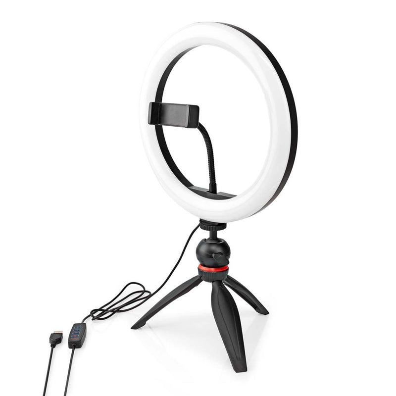 Nedis RLSTND100BK Ringlicht 10 Inch 120 Led's 2700 - 6700 K Statief Zwart
