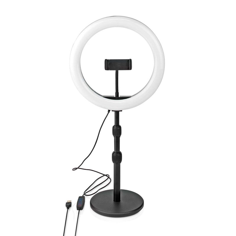 Nedis RLSTND200BK Ringlicht 10 Inch 120 Led's 2700 - 6700 K Grondplaat Zwart