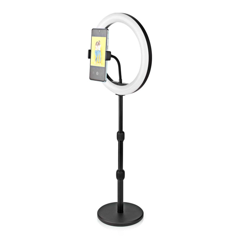 Nedis RLSTND200BK Ringlicht 10 Inch 120 Led's 2700 - 6700 K Grondplaat Zwart
