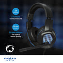 Nedis GHST410BK Gaming Headset Over-ear Surround Usb Type-a Inklapbare Microfoon 2.10 M Led