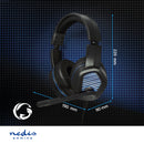 Nedis GHST410BK Gaming Headset Over-ear Surround Usb Type-a Inklapbare Microfoon 2.10 M Led