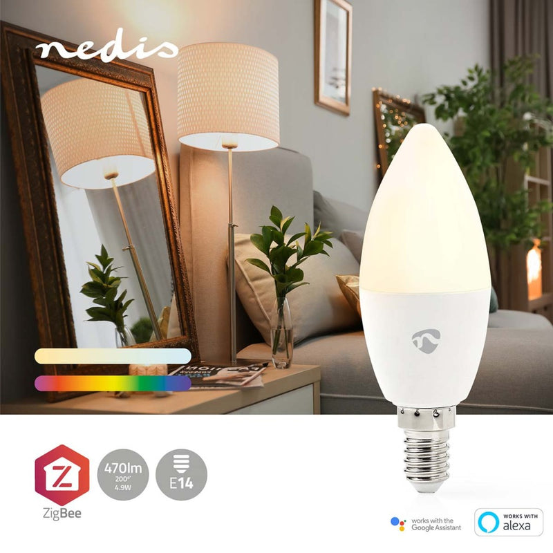 Nedis ZBLC10E14 Smartlife Multicolour Lamp Zigbee 3.0 E14 470 Lm 4.9 W Rgb / Warm Tot Koel Wit 2200