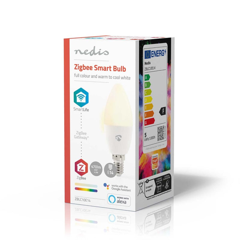 Nedis ZBLC10E14 Smartlife Multicolour Lamp Zigbee 3.0 E14 470 Lm 4.9 W Rgb / Warm Tot Koel Wit 2200