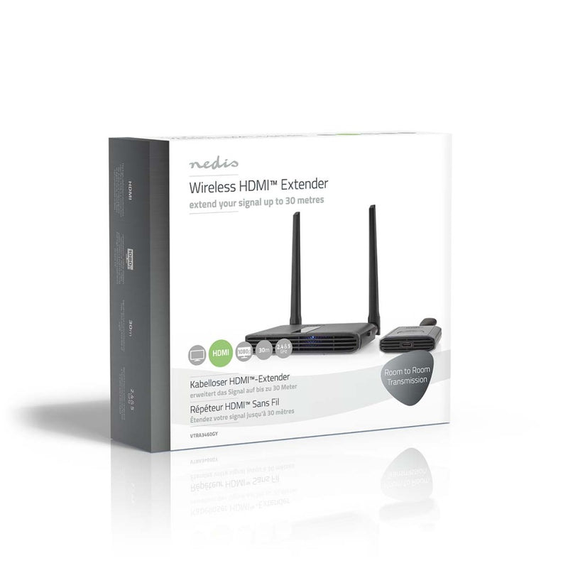 Nedis VTRA3460GY Draadloze Hdmi&trade;-zender Wi-fi 2400-5000 Mhz 30 M (gezichtsveld) Maximale Reso