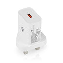 Nedis WCQC302AWTUK Oplader Snellaad Functie Qc3.0 3.0 A Outputs: 1 Usb-a 18 W Automatische Voltage