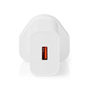 Nedis WCQC302AWTUK Oplader Snellaad Functie Qc3.0 3.0 A Outputs: 1 Usb-a 18 W Automatische Voltage