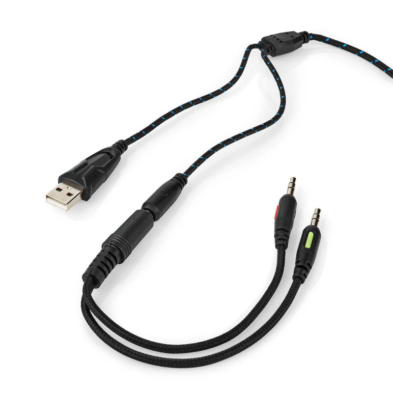 Nedis GHST250BK Gaming Headset Over-ear Stereo Usb Type-a / 2x 3.5 Mm Opvouwbare Microfoon 2.20 M L