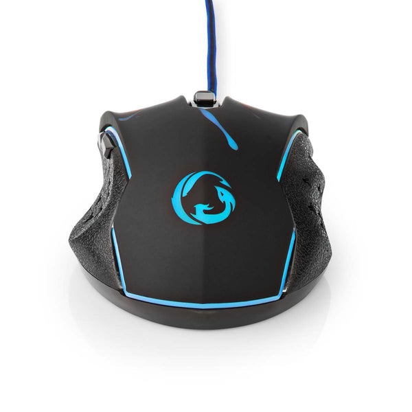 Nedis GMWD210BK Gaming Muis Bedraad Dpi: 1200 / 1800 / 2400 / 3600 Dpi Instelbare Dpi Aantal Knoppe
