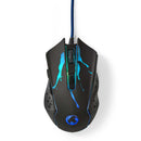 Nedis GMWD210BK Gaming Muis Bedraad Dpi: 1200 / 1800 / 2400 / 3600 Dpi Instelbare Dpi Aantal Knoppe