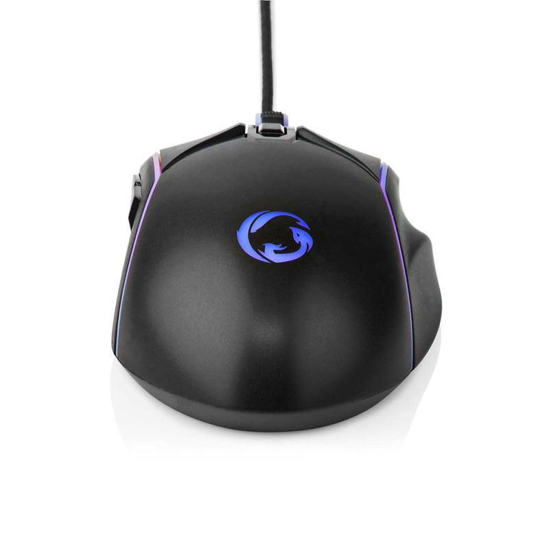Nedis GMWD510BK Gaming Muis Bedraad Dpi: 800 / 1200 / 2400 / 3200 / 4800 / 7200 Dpi Instelbare Dpi