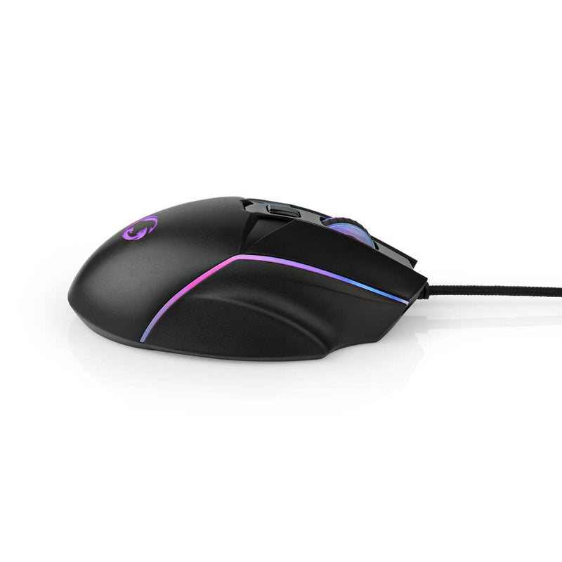 Nedis GMWD510BK Gaming Muis Bedraad Dpi: 800 / 1200 / 2400 / 3200 / 4800 / 7200 Dpi Instelbare Dpi