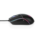 Nedis GMWD510BK Gaming Muis Bedraad Dpi: 800 / 1200 / 2400 / 3200 / 4800 / 7200 Dpi Instelbare Dpi