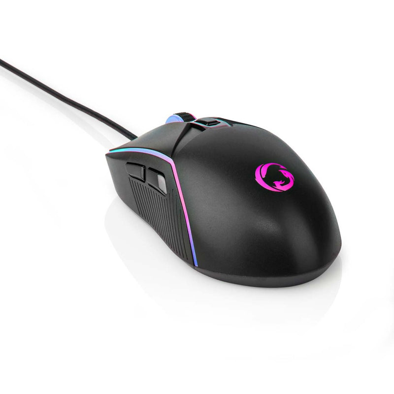 Nedis GMWD510BK Gaming Muis Bedraad Dpi: 800 / 1200 / 2400 / 3200 / 4800 / 7200 Dpi Instelbare Dpi