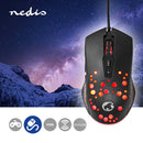 Nedis GMWD410BK Gaming Muis Bedraad Dpi: 800 / 1200 / 2400 / 3200 / 4800 / 7200 Dpi Instelbare Dpi