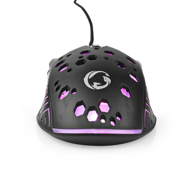 Nedis GMWD410BK Gaming Muis Bedraad Dpi: 800 / 1200 / 2400 / 3200 / 4800 / 7200 Dpi Instelbare Dpi
