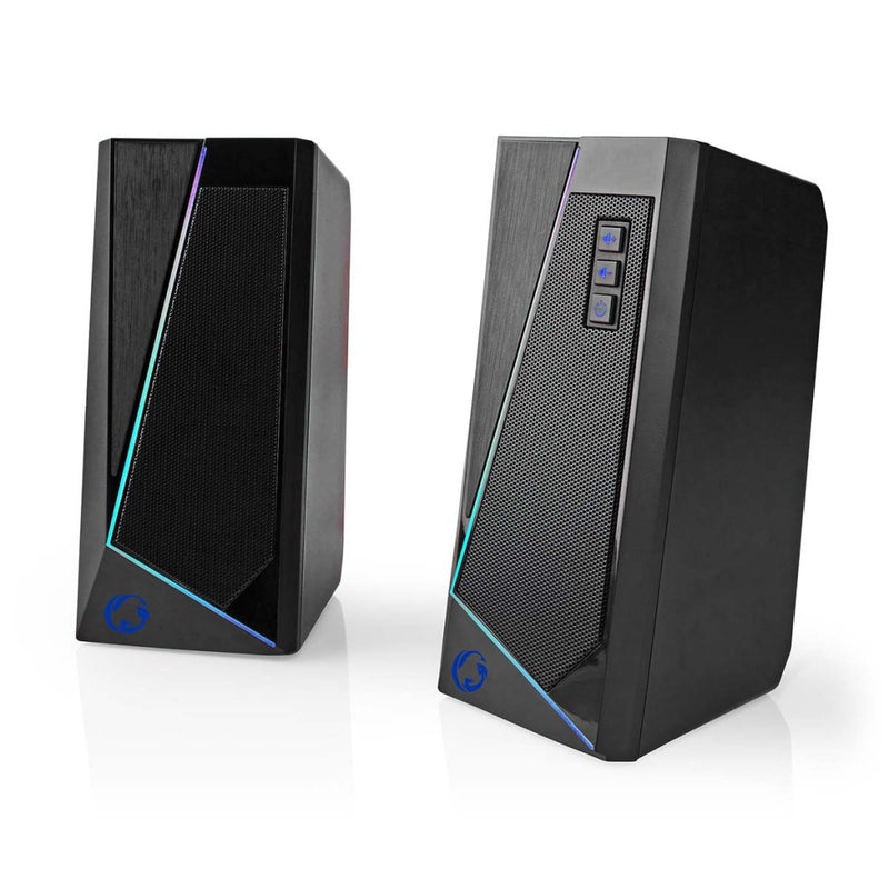 Nedis GSPR31020BK Gaming Speaker Speaker-kanalen: 2.0 Usb Gevoed 3,5 Mm Male 18 W Led Volumebedieni