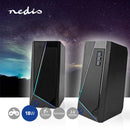 Nedis GSPR31020BK Gaming Speaker Speaker-kanalen: 2.0 Usb Gevoed 3,5 Mm Male 18 W Led Volumebedieni