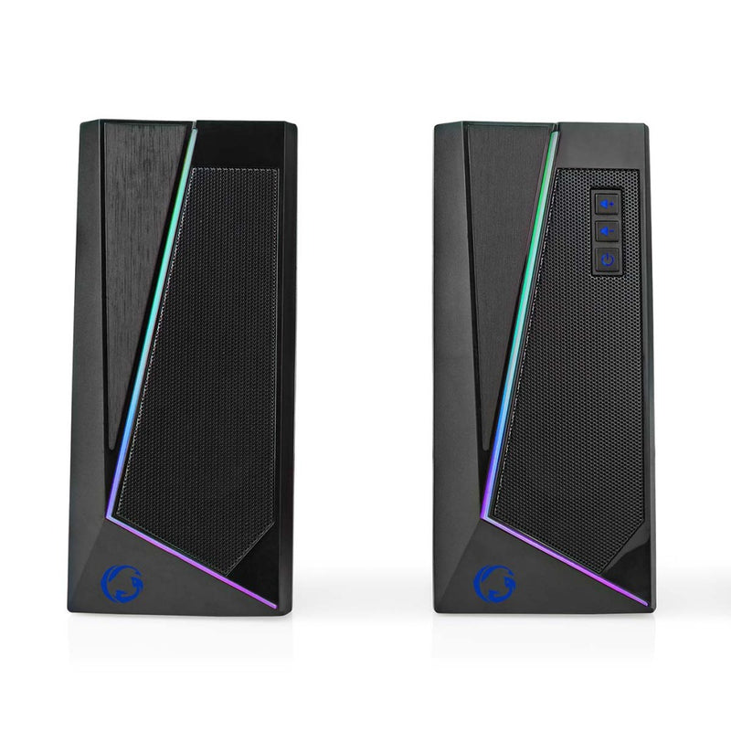 Nedis GSPR31020BK Gaming Speaker Speaker-kanalen: 2.0 Usb Gevoed 3,5 Mm Male 18 W Led Volumebedieni