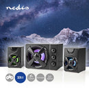 Nedis GSPR31021BK Gaming Speaker Speaker-kanalen: 2.1 Usb Gevoed 3,5 Mm Male 33 W Led Volumebedieni