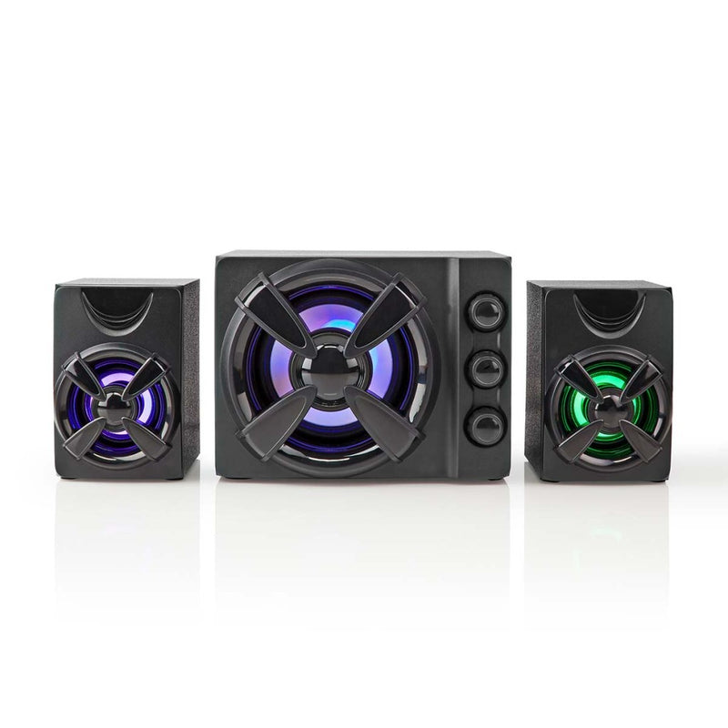 Nedis GSPR31021BK Gaming Speaker Speaker-kanalen: 2.1 Usb Gevoed 3,5 Mm Male 33 W Led Volumebedieni