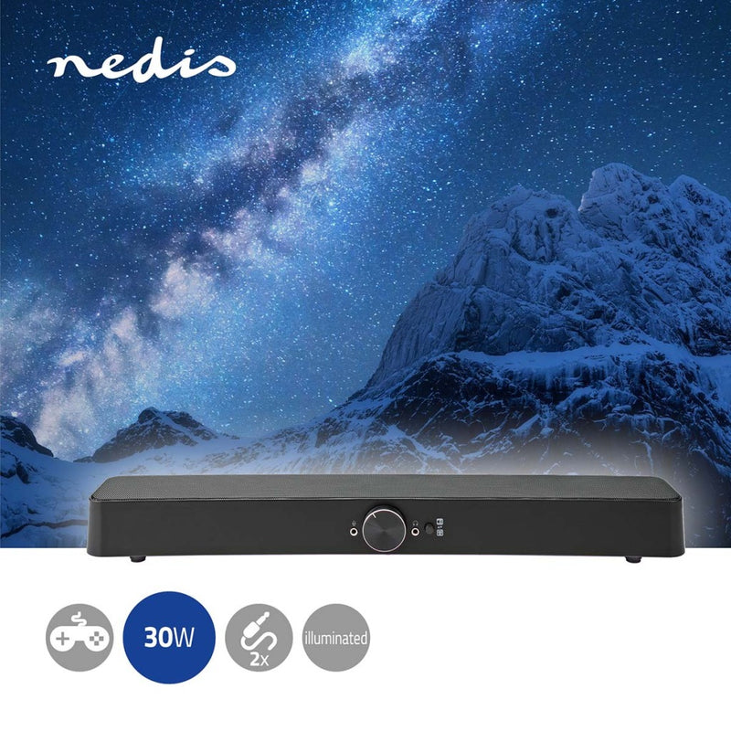 Nedis GSPRSB21020BK Gaming Speaker Speaker-kanalen: 2.0 Usb Gevoed 3,5 Mm Male 30 W Led Volumebedie