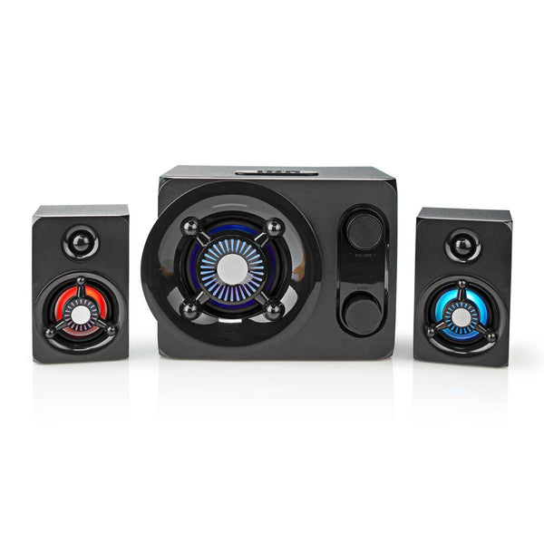 Nedis GSPR41021BK Gaming Speaker Speaker-kanalen: 2.1 Netvoeding 3,5 Mm Male 75 W Led Volumebedieni