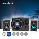 Nedis GSPR41021BK Gaming Speaker Speaker-kanalen: 2.1 Netvoeding 3,5 Mm Male 75 W Led Volumebedieni
