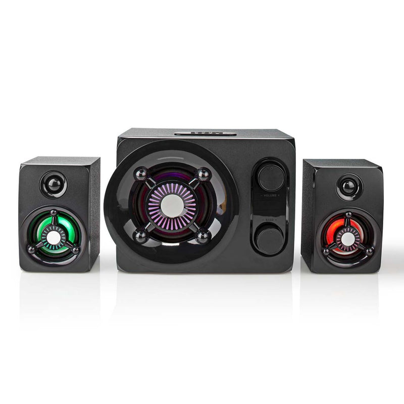 Nedis GSPR41021BK Gaming Speaker Speaker-kanalen: 2.1 Netvoeding 3,5 Mm Male 75 W Led Volumebedieni