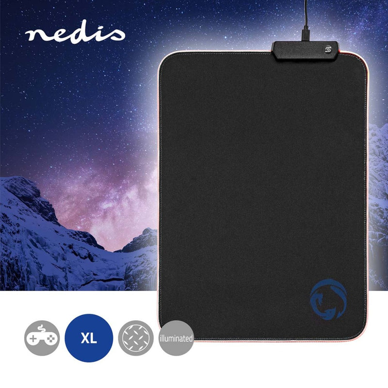 Nedis GMPDL110BK Gaming Muismat Microfiber / Rubberen Zwart